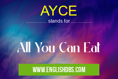 AYCE means All You Can Eat AYCE