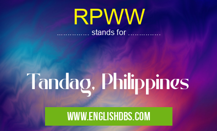 RPWW means Tandag, Philippines RPWW