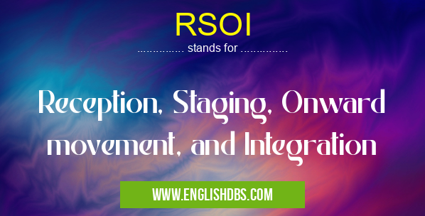 RSOI means Reception, Staging, Onward movement, and Integration RSOI
