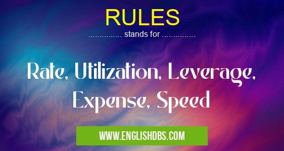 RULES means Rate, Utilization, Leverage, Expense, Speed RULES