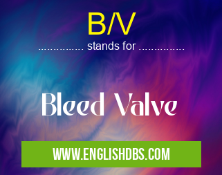 B/V means Bleed Valve B/V