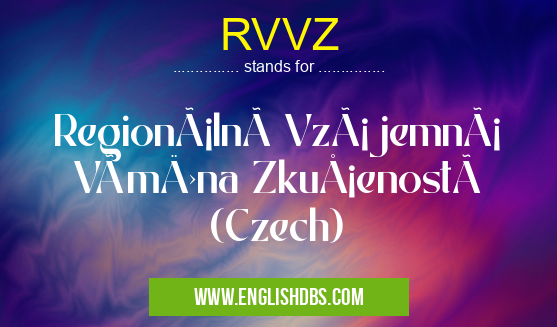 RVVZ means Regionálnà Vzájemná Výměna Zkušenostà (Czech) RVVZ