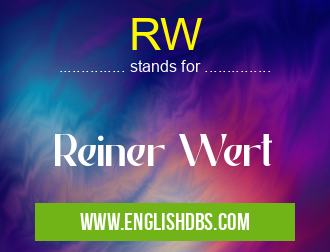 RW means Reiner Wert RW
