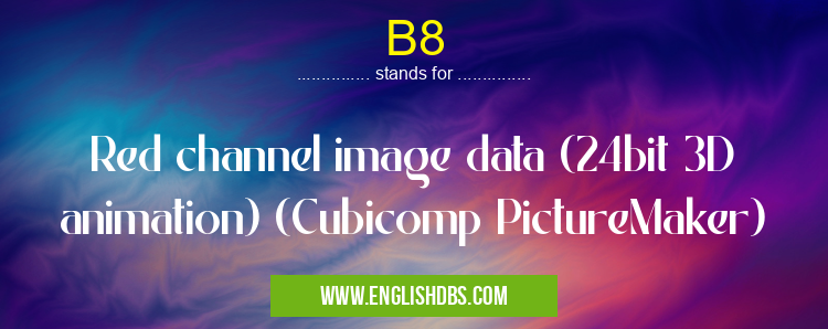B8 means Red channel image data (24bit 3D animation) (Cubicomp PictureMaker) B8
