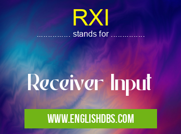 RXI means Receiver Input RXI