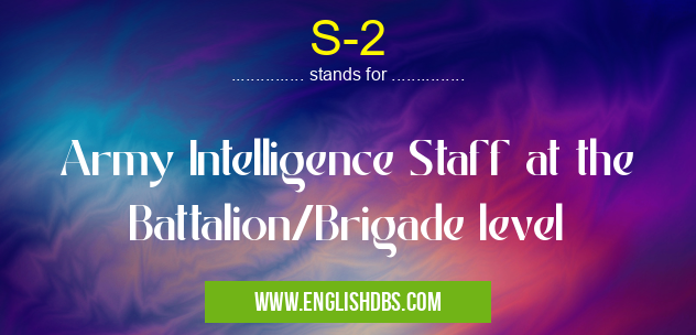 S-2 means Army Intelligence Staff at the Battalion/Brigade level S-2