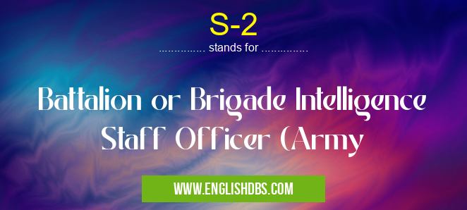 S-2 means Battalion or Brigade Intelligence Staff Officer (Army S-2