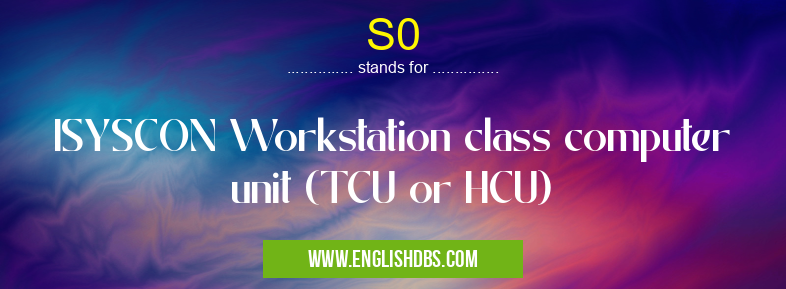 S0 means ISYSCON Workstation class computer unit (TCU or HCU) S0
