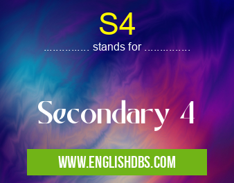 S4 means Secondary 4 S4