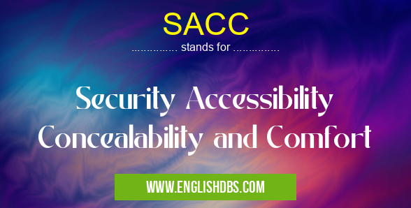 SACC means Security Accessibility Concealability and Comfort SACC