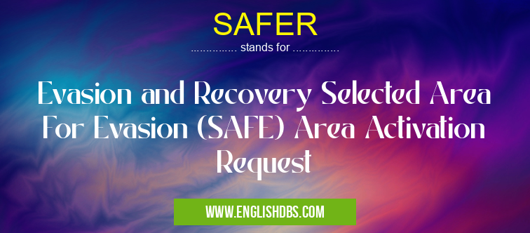 SAFER means Evasion and Recovery Selected Area For Evasion (SAFE) Area Activation Request SAFER