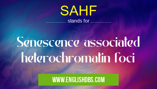 SAHF means Senescence associated heterochromatin foci SAHF