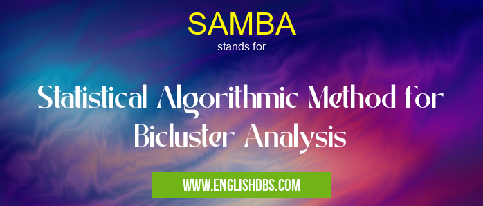 SAMBA means Statistical Algorithmic Method for Bicluster Analysis SAMBA