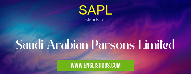SAPL means Saudi Arabian Parsons Limited SAPL