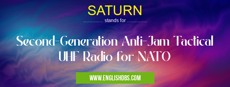 SATURN means Second-Generation Anti-Jam Tactical UHF Radio for NATO SATURN
