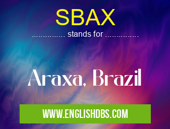 SBAX means Araxa, Brazil SBAX