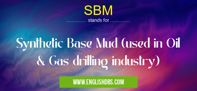 SBM means Synthetic Base Mud (used in Oil & Gas drilling industry) SBM