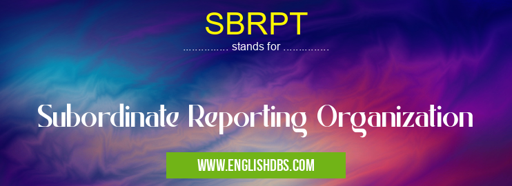 SBRPT means Subordinate Reporting Organization SBRPT