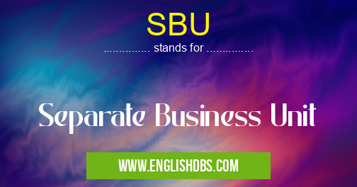 SBU means Separate Business Unit SBU