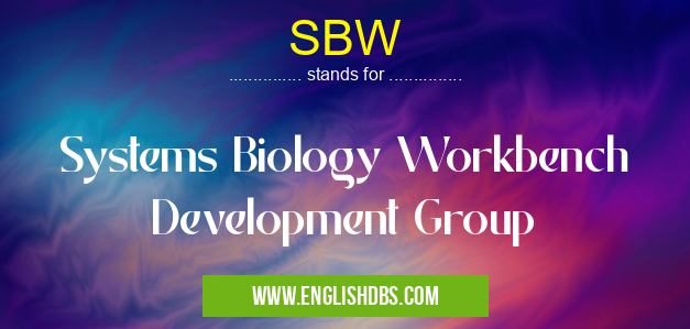 SBW means Systems Biology Workbench Development Group SBW