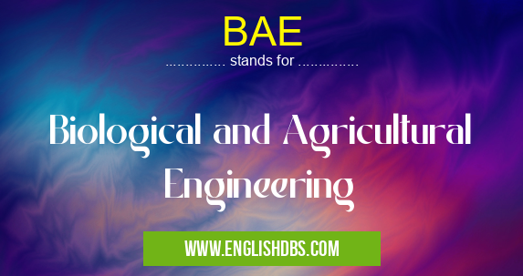 BAE means Biological and Agricultural Engineering BAE