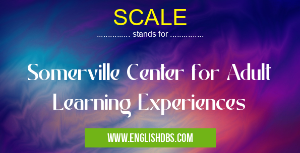SCALE means Somerville Center for Adult Learning Experiences SCALE