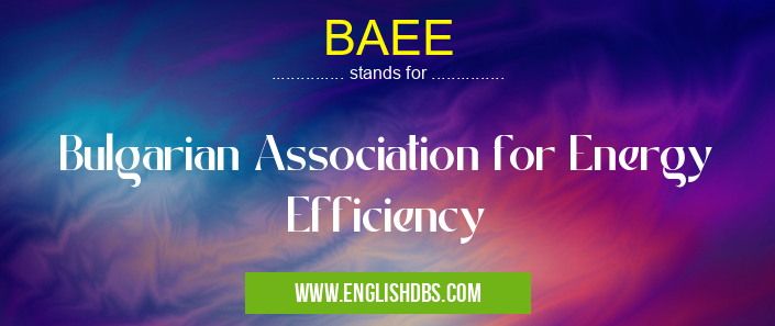 BAEE means Bulgarian Association for Energy Efficiency BAEE