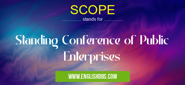 SCOPE means Standing Conference of Public Enterprises SCOPE