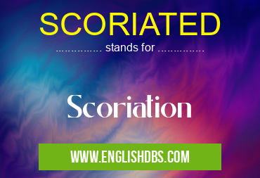 SCORIATED means Scoriation SCORIATED