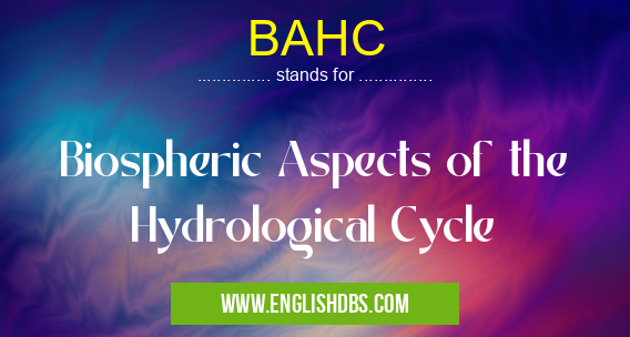 BAHC means Biospheric Aspects of the Hydrological Cycle BAHC