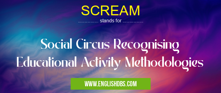 SCREAM means Social Circus Recognising Educational Activity Methodologies SCREAM