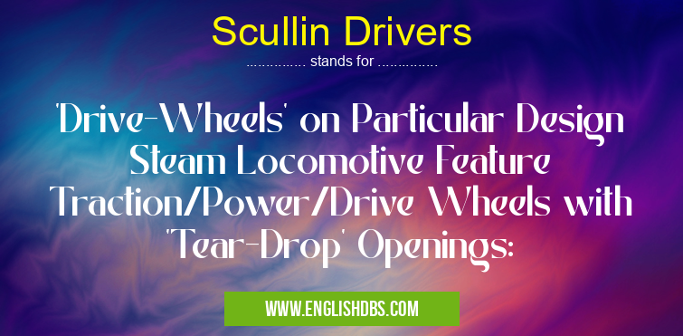 Scullin Drivers means 'Drive-Wheels' on Particular Design Steam Locomotive Feature Traction/Power/Drive Wheels with 'Tear-Drop' Openings: Scullin Drivers