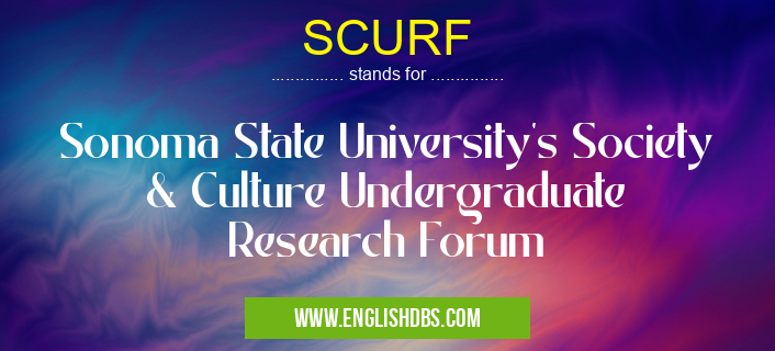 SCURF means Sonoma State University's Society & Culture Undergraduate Research Forum SCURF