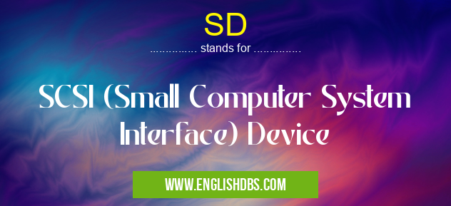 SD means SCSI (Small Computer System Interface) Device SD