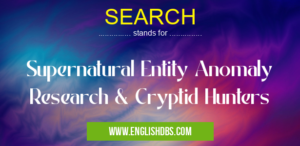 SEARCH means Supernatural Entity Anomaly Research & Cryptid Hunters SEARCH