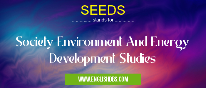 SEEDS means Society Environment And Energy Development Studies SEEDS