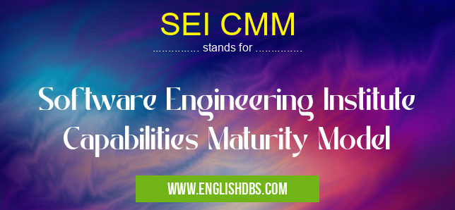 SEI CMM means Software Engineering Institute Capabilities Maturity Model SEI CMM
