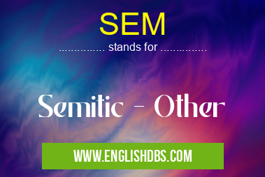 SEM means Semitic - Other SEM