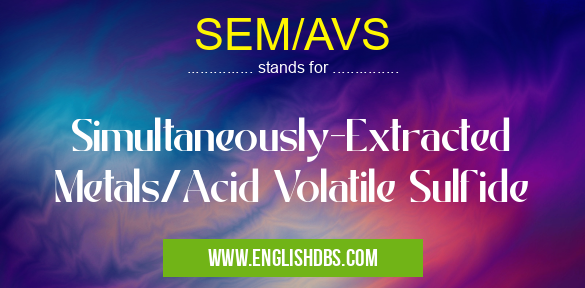 SEM/AVS means Simultaneously-Extracted Metals/Acid Volatile Sulfide SEM/AVS