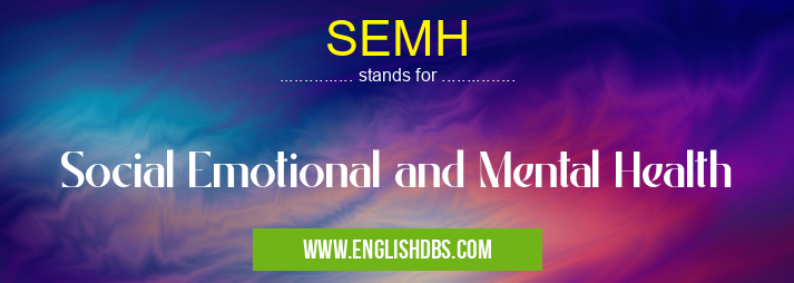 SEMH means Social Emotional and Mental Health SEMH