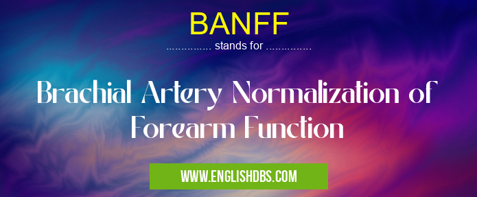 BANFF means Brachial Artery Normalization of Forearm Function BANFF
