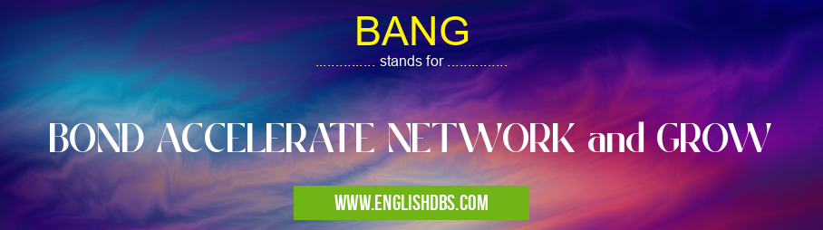 BANG means BOND ACCELERATE NETWORK and GROW BANG