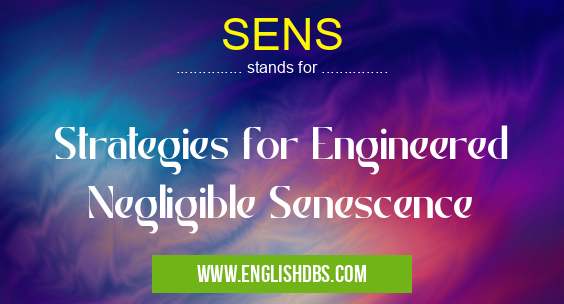 SENS means Strategies for Engineered Negligible Senescence SENS
