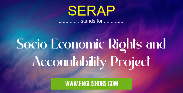 SERAP means Socio Economic Rights and Accountability Project SERAP
