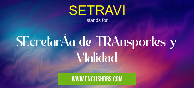 SETRAVI means SEcretarÃa de TRAnsportes y VIalidad SETRAVI