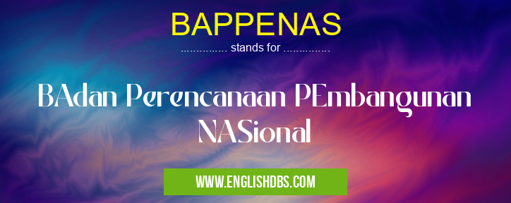 BAPPENAS means BAdan Perencanaan PEmbangunan NASional BAPPENAS