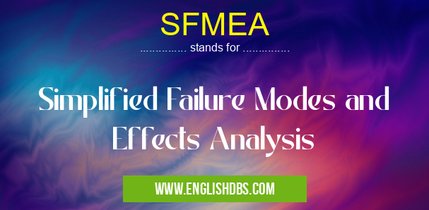 SFMEA means Simplified Failure Modes and Effects Analysis SFMEA