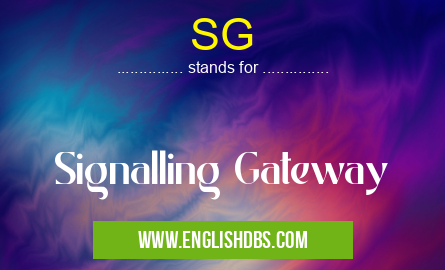 SG means Signalling Gateway SG