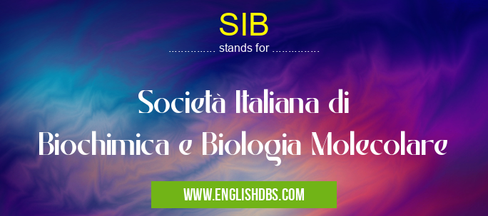 SIB means Società Italiana di Biochimica e Biologia Molecolare SIB