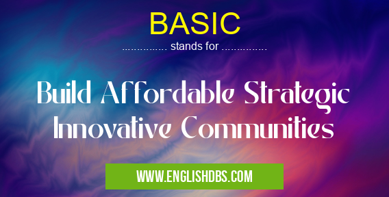 BASIC means Build Affordable Strategic Innovative Communities BASIC